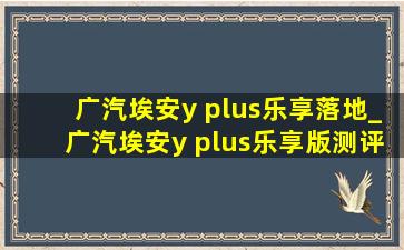 广汽埃安y plus乐享落地_广汽埃安y plus乐享版测评